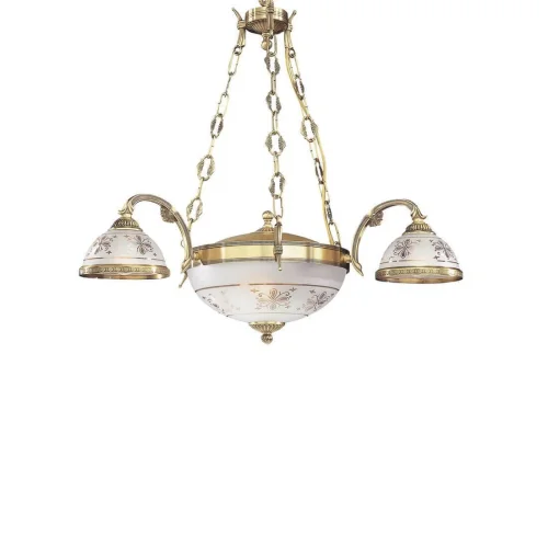 Люстра подвесная  L 6002/3+2 Reccagni Angelo белая прозрачная на 5 ламп, основание античное бронза в стиле классический  фото 2