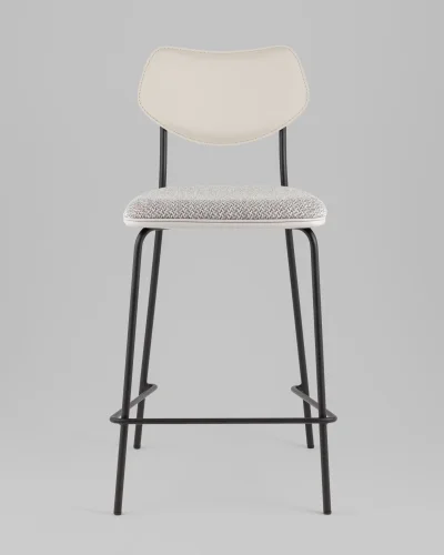 Стул полубарный Casey, серый, с серой экокожей УТ000039577 Stool Group, серый/рогожка, ножки/металл/чёрный, размеры - ***** фото 2