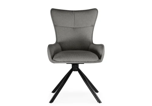 Стул на металлокаркасе Chicago light gray / black legs KD 15830 Woodville, серый/велюр, ножки/металл/чёрный, размеры - ****550*550мм фото 2