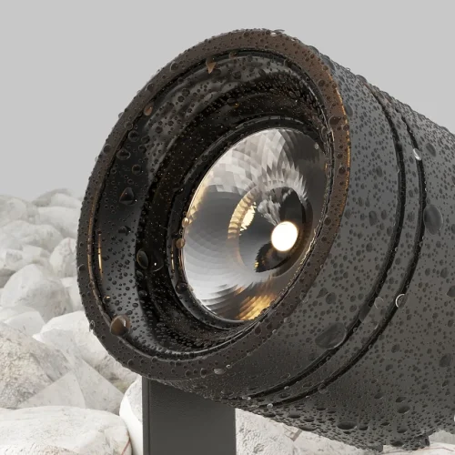 Прожектор LED Clyde O493FL-L3GF3K Maytoni уличный IP графит на 1 лампу, плафон графит в стиле хай-тек современный LED фото 4