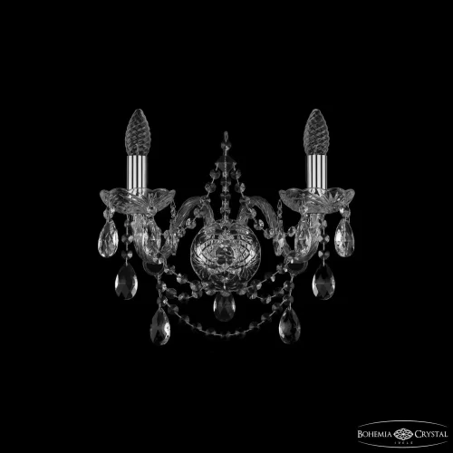 Бра 1411B/2/160 Ni Bohemia Ivele Crystal без плафона на 2 лампы, основание прозрачное никель в стиле классический sp