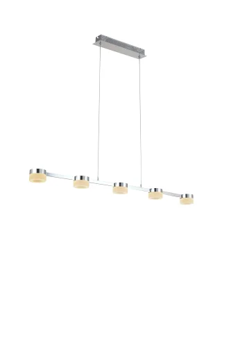 Люстра подвесная MODENA 165.5 LED Lucia Tucci белая на 5 ламп, основание хром в стиле модерн 