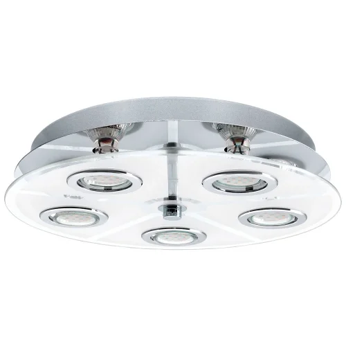 Люстра потолочная LED CABO 30933 Eglo белая на 5 ламп, основание хром серое в стиле минимализм современный 