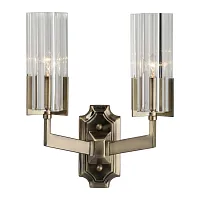 Бра Ledro OML-69901-02 Omnilux прозрачный 2 лампы, основание матовое золото в стиле классический 