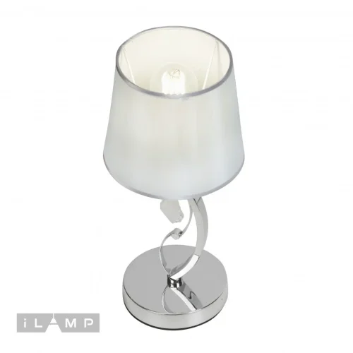 Настольная лампа Amadea RM5220/1T CR iLamp белая 1 лампа, основание хром металл в стиле современный американский 