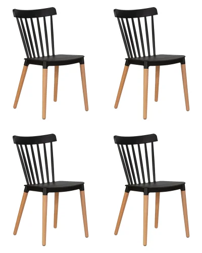 Стул обеденный набор 4 шт. SET-4 687PP-LMZL THEO, цвет чёрный (B-03), цвет основания светлый бук Dobrin, /полимер, ножки/дерево/светлый бук, размеры - *840***460*500 Стул обеденный набор 4 шт. SET-4 687PP-LMZL THEO, цвет чёрный (B-03), цвет основания светлый бук Dobrin, /полимер, ножки/дерево/светлый бук, размеры - *840***460*500