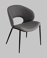 Стул Вивьен экокожа серый УТ000040870 Stool Group, серый/экокожа, ножки/металл/чёрный, размеры - *780****