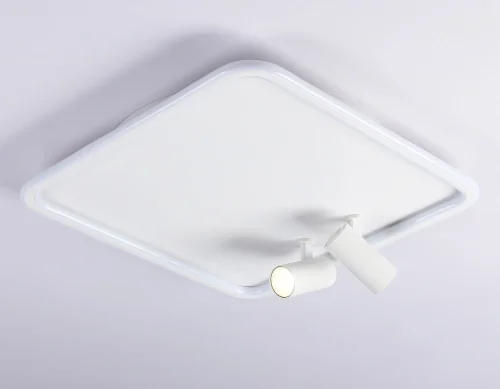 Светильник потолочный LED с пультом FL5114 Ambrella light белый 1 лампа, основание белое в стиле современный хай-тек квадраты фото 6