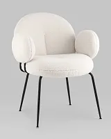 Кресло Nina, белый УТ000039073 Stool Group, /ткань тедди, ножки/металл/, размеры - *****мм