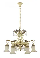 Люстра подвесная Gradara E 1.1.6.300 CA Dio D'Arte белая на 6 ламп, основание золотое жёлтое в стиле классика 