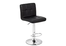 Барный стул Paskal black / chrome 15497 Woodville, чёрный/экокожа, ножки/металл/хром, размеры - *1090***430*530