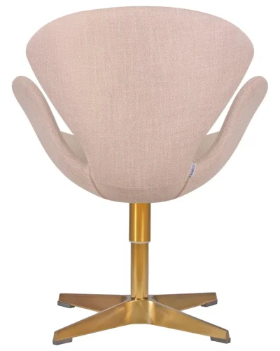 Кресло дизайнерское  69A-LMO SWAN, цвет сиденья бежевый (IF1), цвет основания золото Dobrin, бежевый/ткань, ножки/металл/золотой, размеры - ****710*600 фото 4