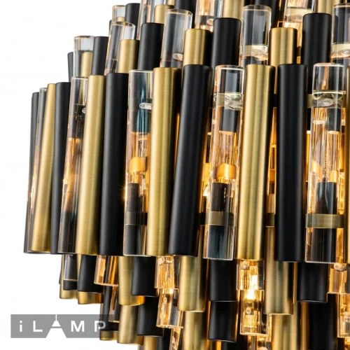 Люстра подвесная Tribeca 097D-12 MBR+BK iLamp бронзовая чёрная на 12 ламп, основание бронзовое в стиле современный  фото 3