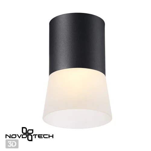 Светильник накладной Elina 370900 Novotech белый 1 лампа, основание чёрное в стиле современный круглый фото 3