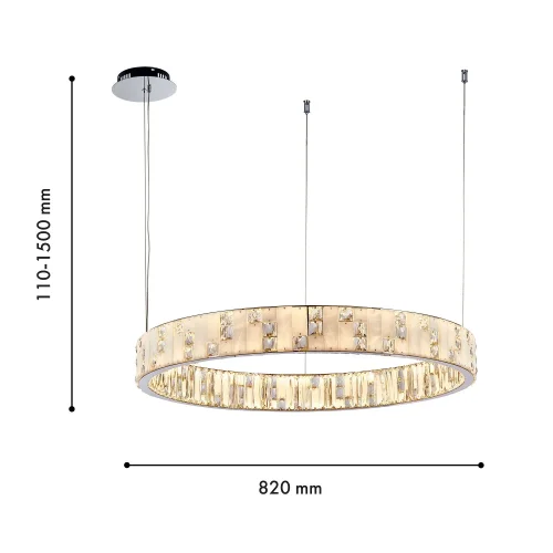 Люстра подвесная LED Chapiteau 4205-8P Favourite белая янтарная на 2 лампы, основание хром в стиле классический кольца фото 3