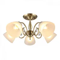 Люстра потолочная Rezzato OML-65407-05 Omnilux белая на 5 ламп, основание бронзовое в стиле классический 