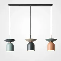 Светильник подвесной JESS L3 Планка 214167-26 ImperiumLoft розовый на 3 лампы, основание синее в стиле современный лофт 