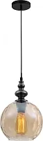 Светильник подвесной лофт Ida TL1172H-01AB Toplight янтарный 1 лампа, основание чёрное в стиле лофт современный шар