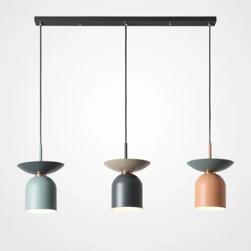 Светильник подвесной JESS L3 Планка 214167-26 ImperiumLoft розовый на 3 лампы, основание синее в стиле современный лофт Светильник подвесной JESS L3 Планка 214167-26 ImperiumLoft розовый на 3 лампы, основание синее в стиле современный лофт