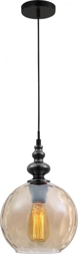Светильник подвесной лофт Ida TL1172H-01AB Toplight янтарный на 1 лампу, основание чёрное в стиле лофт современный шар