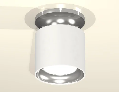 Светильник накладной XS7401103 Ambrella light белый 1 лампа, основание серебряное в стиле хай-тек современный круглый фото 4