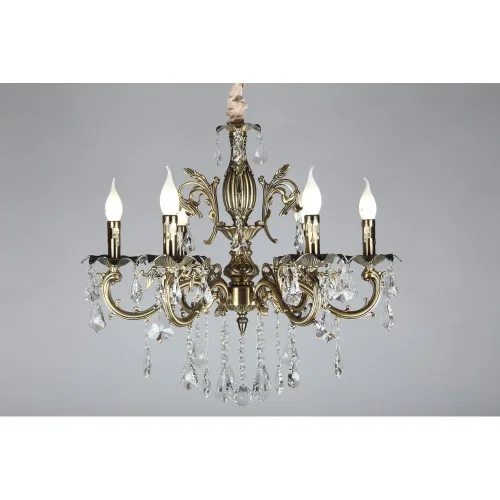 Люстра подвесная Catanzaro OML-30813-06 Omnilux бежевая на 6 ламп, основание бронзовое в стиле классический фото 7