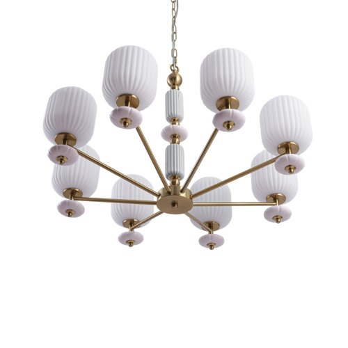 Люстра подвесная Alegra 8334/8 Lumion белая на 8 ламп, основание бронзовое в стиле классический фото 4