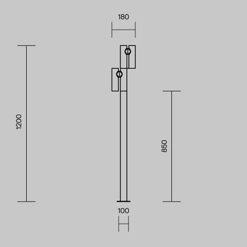 Парковый светильник LED Torq O494FL-L20B3K Maytoni уличный IP65 чёрный на 2 лампы, плафон чёрный в стиле современный хай-тек LED фото 10