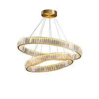 Люстра подвесная LED Nicoletta APL.026.13.85 Aployt прозрачная на 1 лампа, основание бронзовое в стиле современный кольца