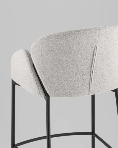 Стул барный Melia, светло-серый, сиденье УТ000040516 Stool Group, серый/букле, ножки/металл/чёрный, размеры - ***** фото 6