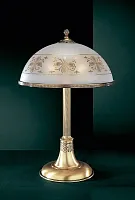 Настольная лампа P 6002 G Reccagni Angelo прозрачная белая 2 лампы, основание античное бронза латунь металл в стиле классический 