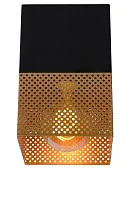 Светильник накладной Renate 21123/01/02 Lucide чёрный матовый золото 1 лампа, основание чёрное матовое золото в стиле современный квадратный