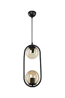 Светильник подвесной Kerrie TL1609H-02BK Toplight янтарный 2 лампы, основание чёрное в стиле лофт 