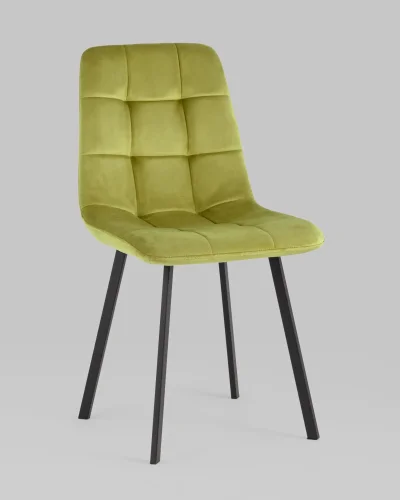 Стул Chilly, велюр фисташковый, сиденье УТ000039629 Stool Group, оливковый/велюр, ножки/металл/чёрный, размеры - *****