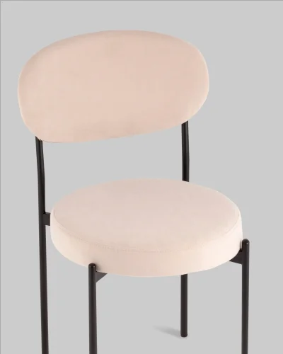 Стул Бриф DD велюр бежевый УТ000041426 Stool Group, бежевый/велюр, ножки/металл/чёрный, размеры - *830**** фото 7