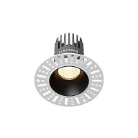 Светильник точечный LED Dip DL119-10W-3K-TRS-B Maytoni чёрный на 1 лампу, основание чёрное в стиле современный хай-тек круглый для затирки
