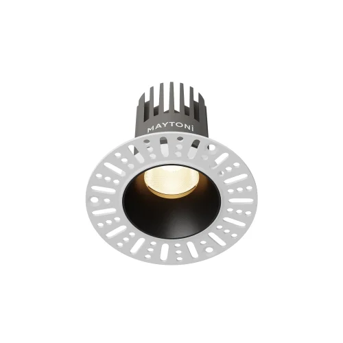 Светильник точечный LED Dip DL119-10W-3K-TRS-B Maytoni чёрный на 1 лампу, основание чёрное в стиле современный хай-тек круглый для затирки