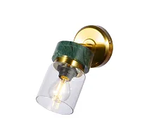 Бра Almero V11821-1W Moderli прозрачный на 1 лампу, основание золотое зелёное в стиле современный лофт 