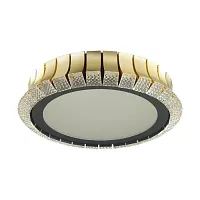 Люстра потолочная LED Asturo 4994/75L Odeon Light белая на 1 лампа, основание золотое в стиле арт-деко 