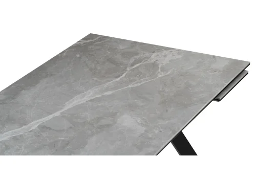 Керамический стол Габбро 120х80х76 серый мрамор / черный 530828 Woodville столешница серая из керамика фото 6