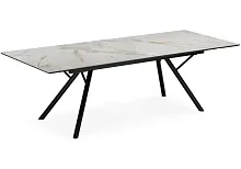 Керамический стол Ворен 180(240)x90 calacatta gold / черный 621190 Woodville столешница белая мрамор из керамика