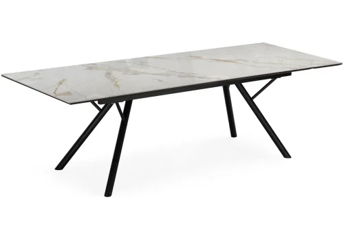 Керамический стол Ворен 180(240)x90 calacatta gold / черный 621190 Woodville столешница белая мрамор из керамика