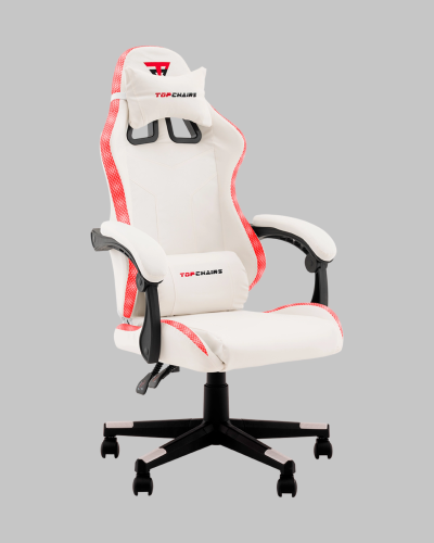 Кресло спортивное TopChairs Druid, белый УТ000039468 Stool Group, белый/экокожа, ножки/полимер/чёрный, размеры - 1170*1270****