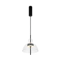 Светильник подвесной LED Bangkok MOD185PL-L6B3K1 Maytoni прозрачный на 1 лампу, основание чёрное в стиле современный 