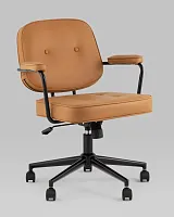 Кресло офисное Snoop, коричневый УТ000037006 Stool Group, коричневый/экокожа, ножки/металл/чёрный, размеры - 460*910***620*650