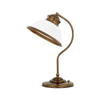 Настольная лампа Lido LID-LG-1(P) Kutek белая 1 лампа, основание бронзовое металл в стиле классика 