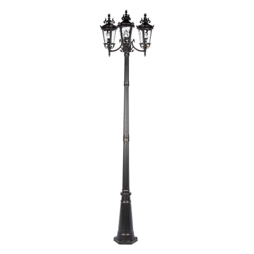 Парковый светильник Verona 100003/2300 LOFT IT уличный IP55 чёрный 3 лампы, плафон прозрачный в стиле классический E27 фото 3