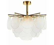Люстра потолочная Альвия 07684-6,20 Kink Light белая на 6 ламп, основание бронзовое в стиле современный 