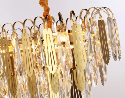 Люстра подвесная TR5260 Ambrella light прозрачная на 10 ламп, основание золотое в стиле классический современный  фото 9
