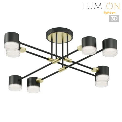 Люстра потолочная Leniana 8307/8C Lumion чёрная на 8 ламп, основание чёрное золотое в стиле минимализм фото 3